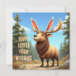 Wyoming älk med kanin öron julkort
