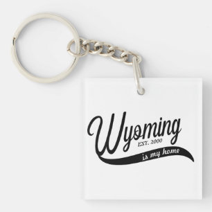 Wyoming är min låda, akryliska nyckelkedja i hemme
