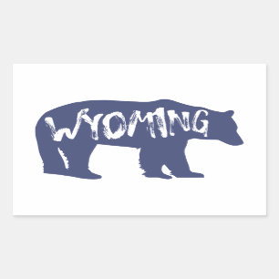 Wyoming Bear Rektangulärt Klistermärke