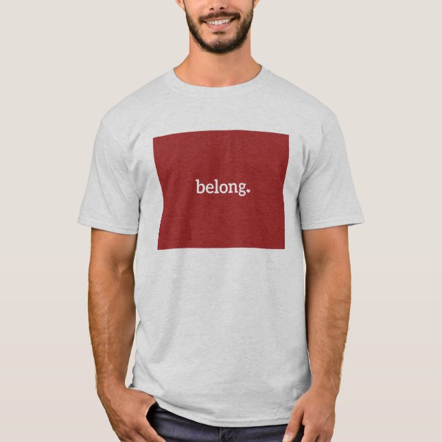 Wyoming Belong State Karta T-Shirt (Framsida)