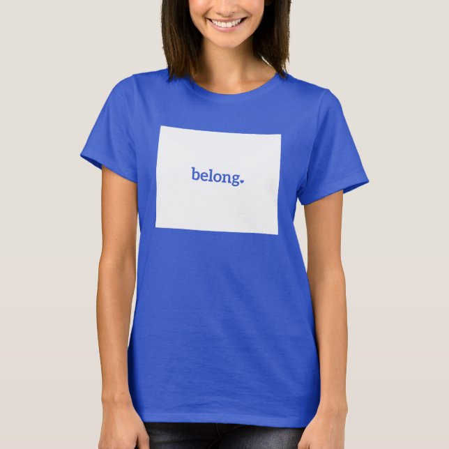Wyoming Belong State Karta T Shirt (Framsida)