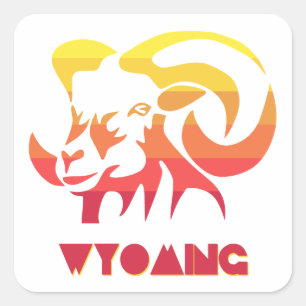 Wyoming Bighorn Sheep Fyrkantigt Klistermärke