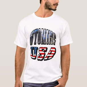 Wyoming Bild och USA flagga Text Tröja