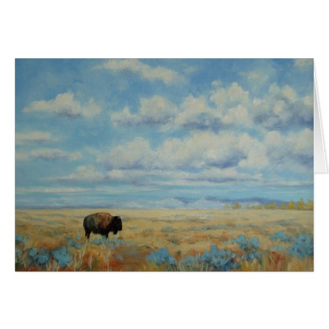 Wyoming Bison Fine Art Tillfällen Greeting Card Hälsningskort (Framsidan Horizontal)