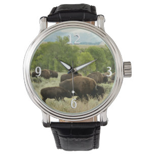 Wyoming Bison Nature Animal Photography Armbandsur