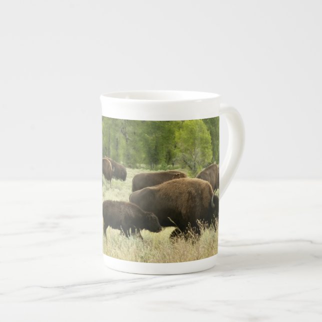 Wyoming Bison Nature Animal Photography Benporslin Mugg (Framsida höger)