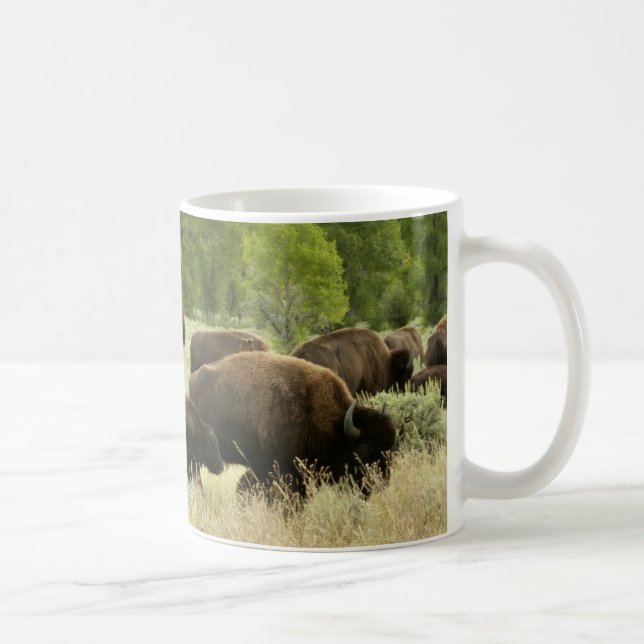 Wyoming Bison Nature Animal Photography Kaffemugg (Höger)