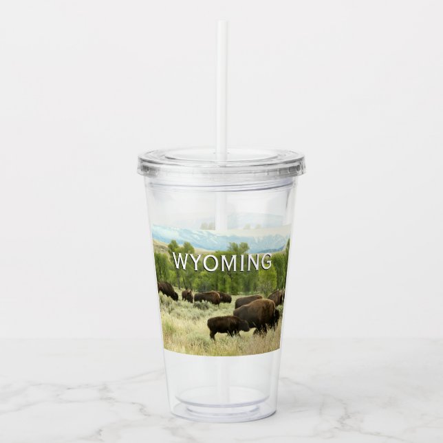 Wyoming Bison Nature Animal Photography Take Away Mugg (Framsida)