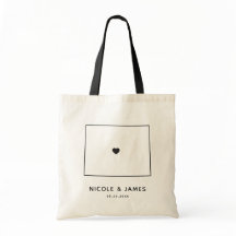 Wyoming Bröllop Welcome Bag Tote, Svarta staten Ka