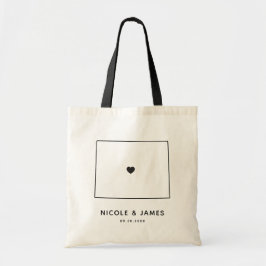 Wyoming Bröllop Welcome Bag Tote, Svarta staten Ka Tygkasse