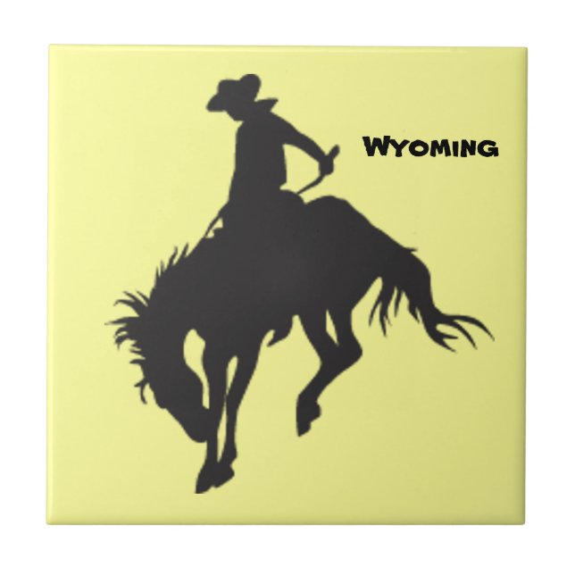 Wyoming Bucking Horse Tile Kakelplatta (Framsidan)