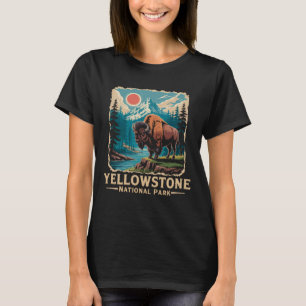 Wyoming Buffalo Bison Vintage Yellowstone National T Shirt