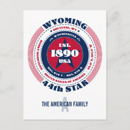 Wyoming, Cheyenne, WY, Patriotic, Monogram Vykort