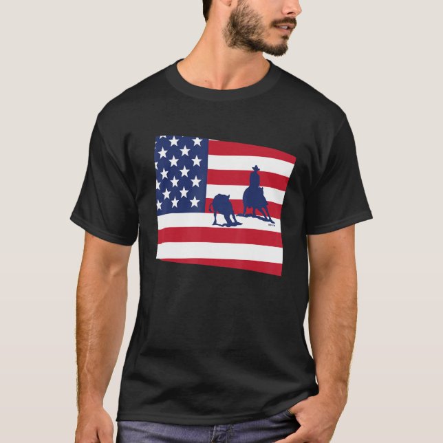 Wyoming Cining Horse Usa T Shirt (Framsida)