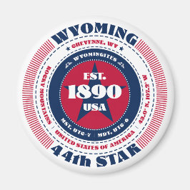Wyoming Circle Typography Souvenir Magnet