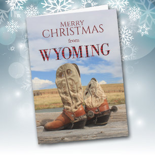 Wyoming Cowboy Boot-julkort Helgkort