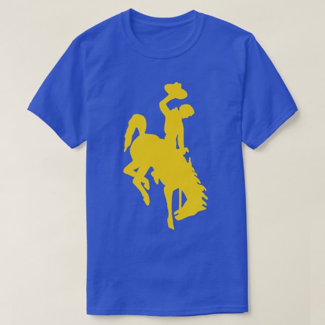 Wyoming Cowboy Riding a Bucking Horse T Shirt (Design framsida)