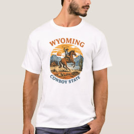 Wyoming Cowboy State Vintage Western Art T Shirt