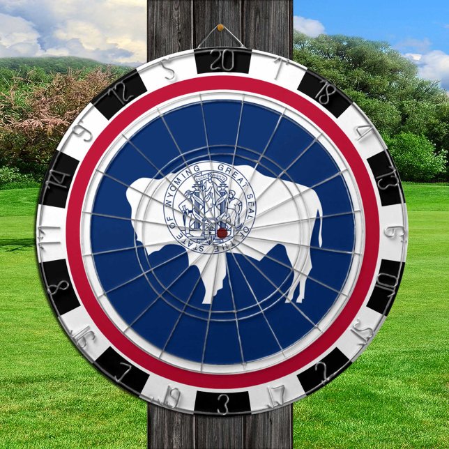 Wyoming Dartboard USA & Wyoming Flagga/speltavla Darttavla (Skapare uppladdad)