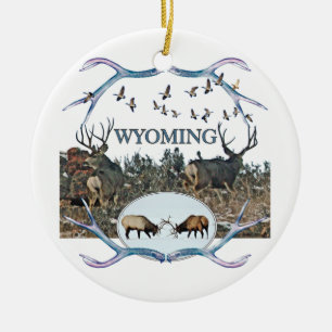 WYOMING djurliv Julgransprydnad Keramik