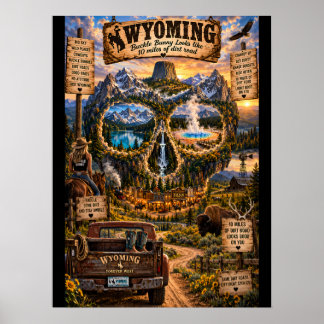 Wyoming Dödskalle Konsttryck | State of Mind Poster
