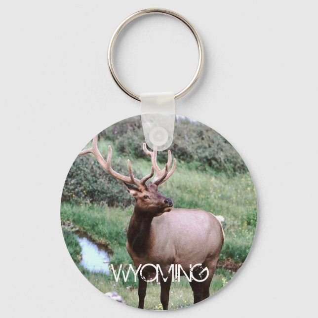 WYOMING ELK-nyckelkedja Nyckelring (Framsida)