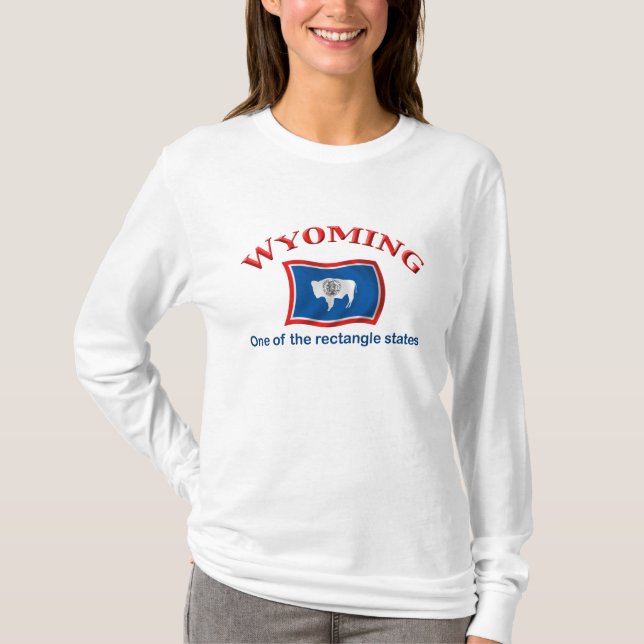 Wyoming - en statlig rektangel t shirt (Framsida)