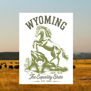 Wyoming Equality State Stegrande Häst Vykort