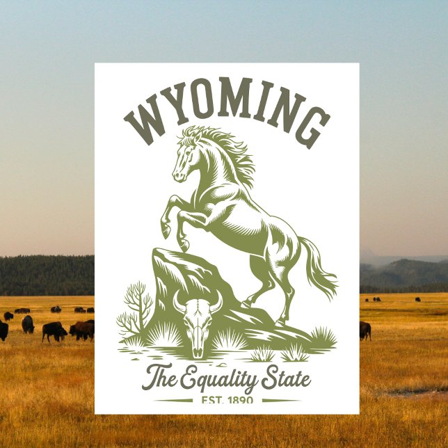 Wyoming Equality State Stegrande Häst Vykort (Wyoming Equality State Bucking Horse Postcard
)