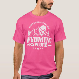 Wyoming Est. 1890 Utforska Vintagens berg T Shirt
