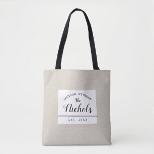 Wyoming Family Monogram State Tote Bag Tygkasse