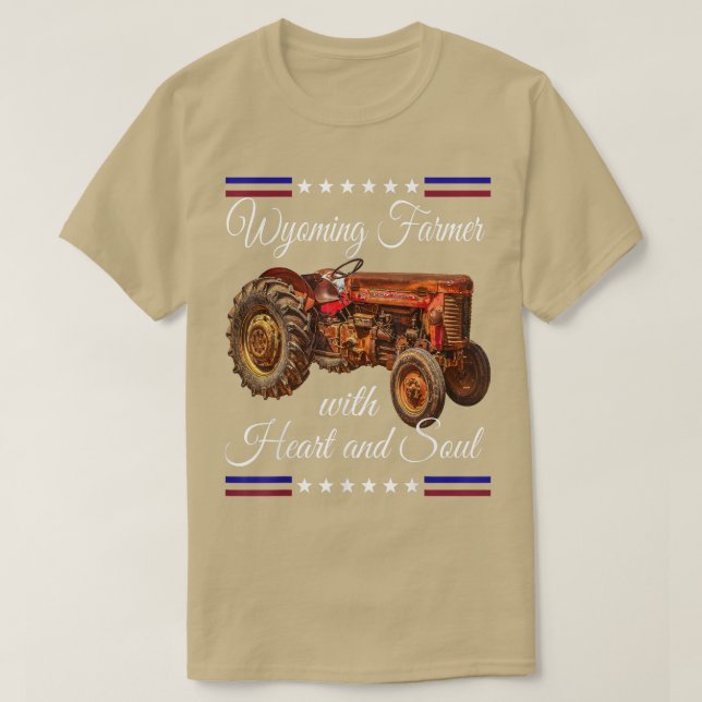 Wyoming Farmer Retro T Shirt (Design framsida)