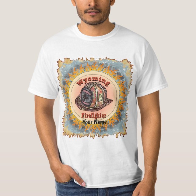 Wyoming Firefighter t shirt (Framsida)