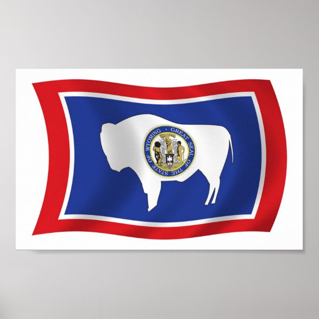 Wyoming Flagga Affisch Print (Framsidan)