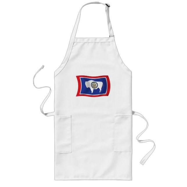 Wyoming Flagga Apron Långt Förkläde (Framsidan)