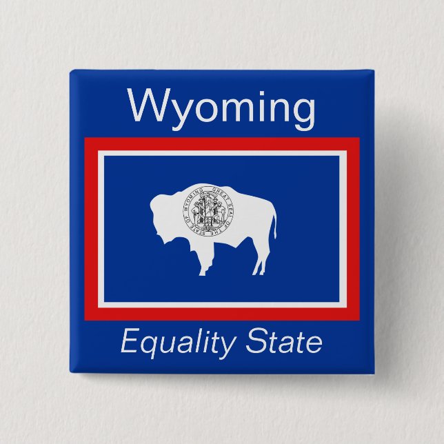 Wyoming Flagga Button Knapp (Framsida)
