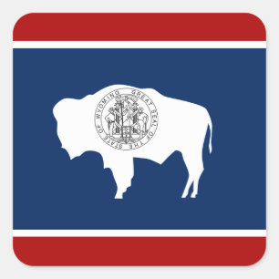 Wyoming flagga fyrkantigt klistermärke
