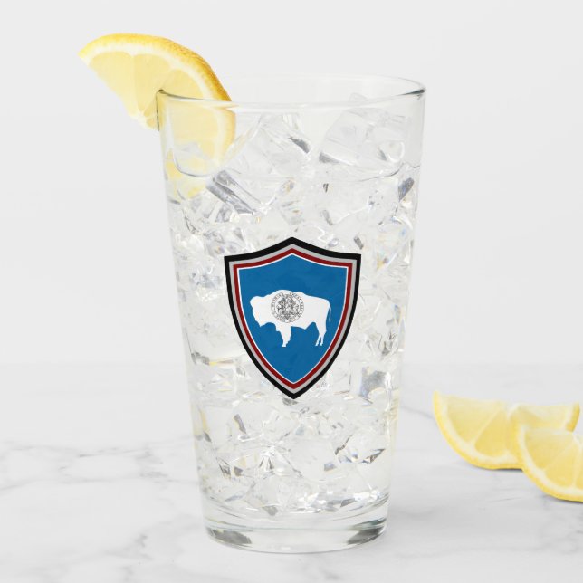 Wyoming flagga glaskopp (Framsida Ice)