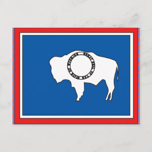 Wyoming Flagga Karta Vykort