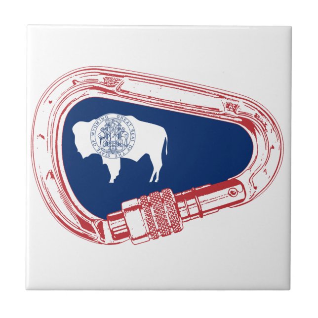 Wyoming Flagga klätting Carabiner Kakelplatta (Framsidan)