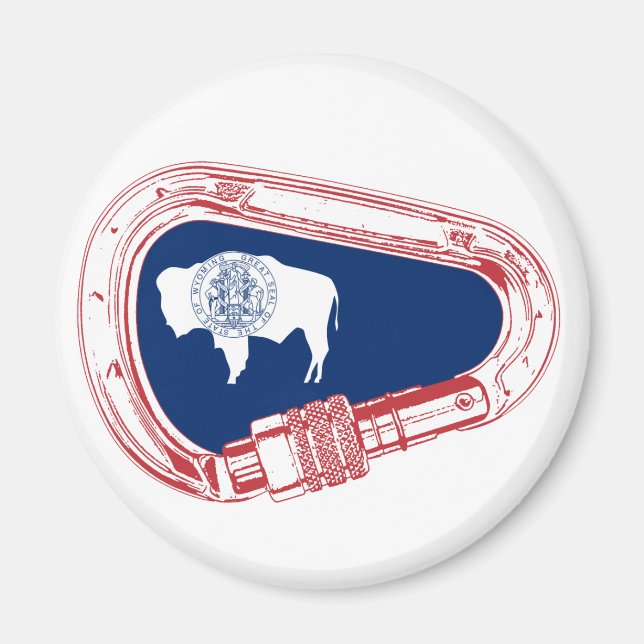 Wyoming Flagga klätting Carabiner Magnet (Framsidan)