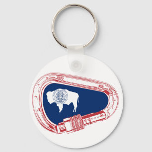 Wyoming Flagga klätting Carabiner Nyckelring