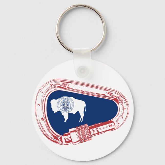 Wyoming Flagga klätting Carabiner Nyckelring (Framsida)