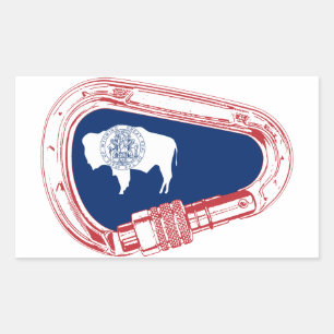 Wyoming Flagga klätting Carabiner Rektangulärt Klistermärke