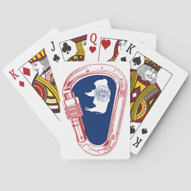 Wyoming Flagga klätting Carabiner Spel Kort (Baksidan)