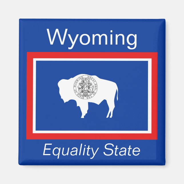 Wyoming Flagga Magnet (Framsidan)