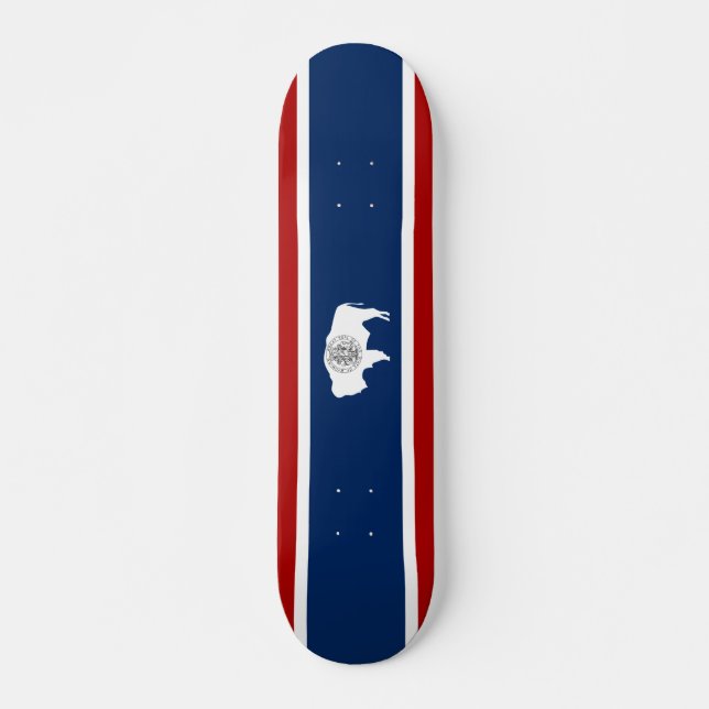Wyoming flagga mini skateboard bräda 18,5 cm (Framsida)
