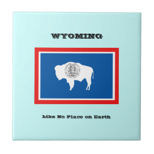 Wyoming Flagga och Slogan Kakelplatta