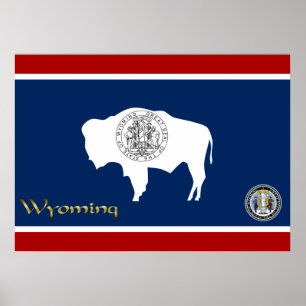 Wyoming flagga poster