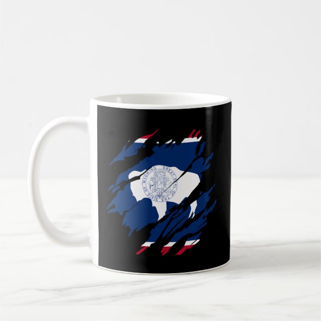 Wyoming Flagga Pride State Bison Kaffemugg (Vänster)